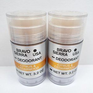 Bravo Sierra Deodorant Citrus Cedarwood Qty 2 Sticks USA Aluminum Free
